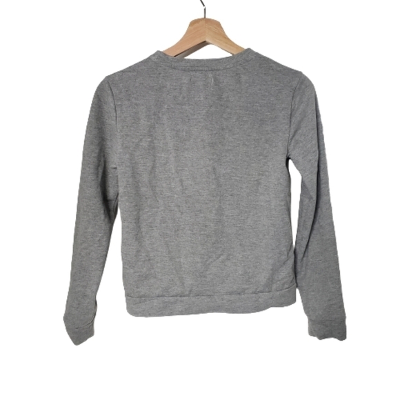 Epic Thread Gray Sweatshirt Keyhole Sequins Girls Size Large - Picture 2 of 6